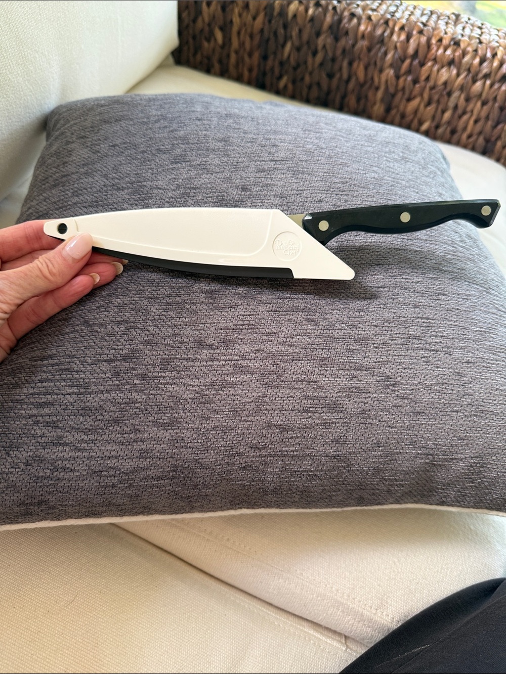 The Pampered Chef Kitchen Knife with Sharpening Sheath Case 5” Chef Cutlery